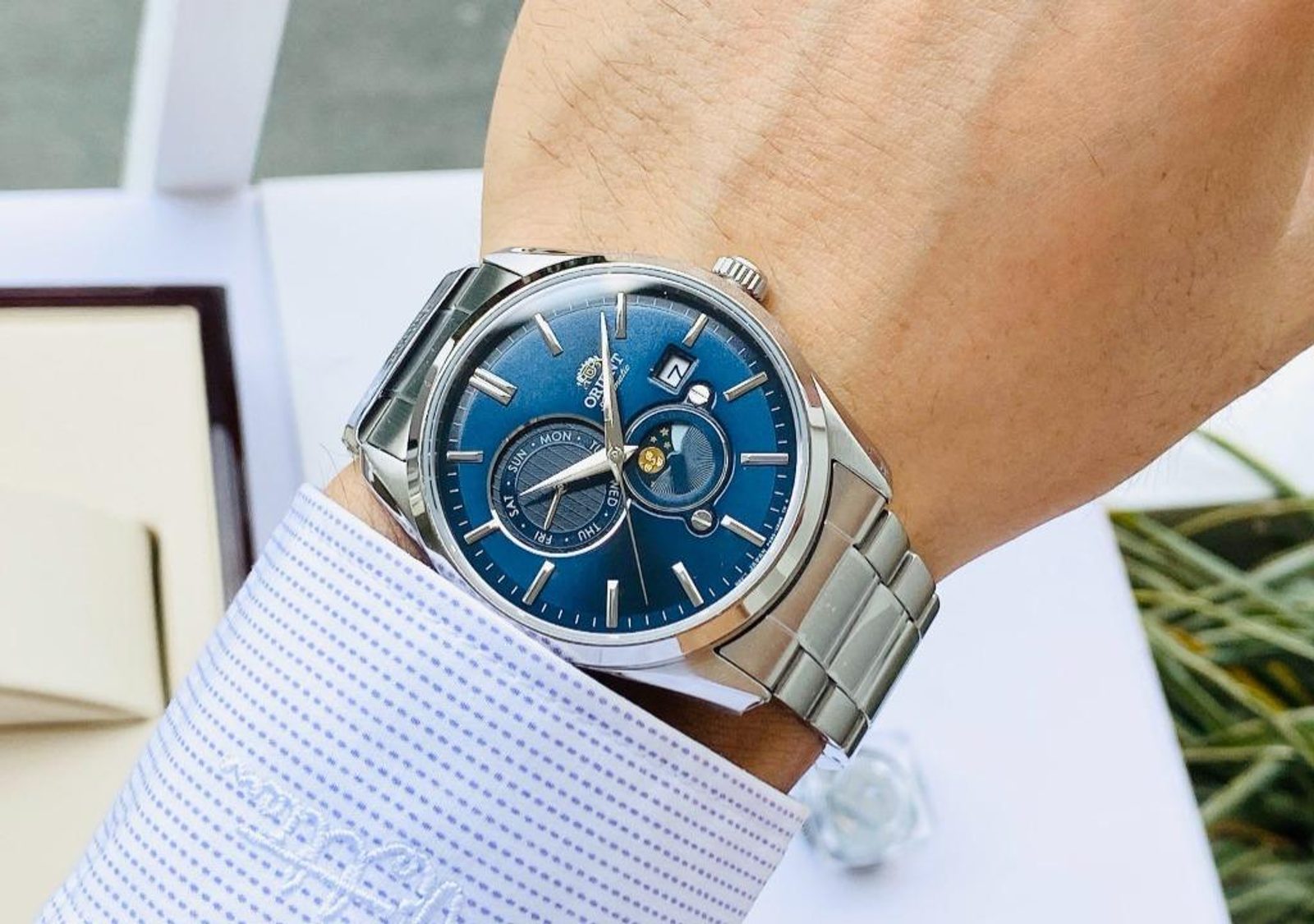 Gold Orient Sun Moon Blue ORIENT SUNMOON RN-AS0004L