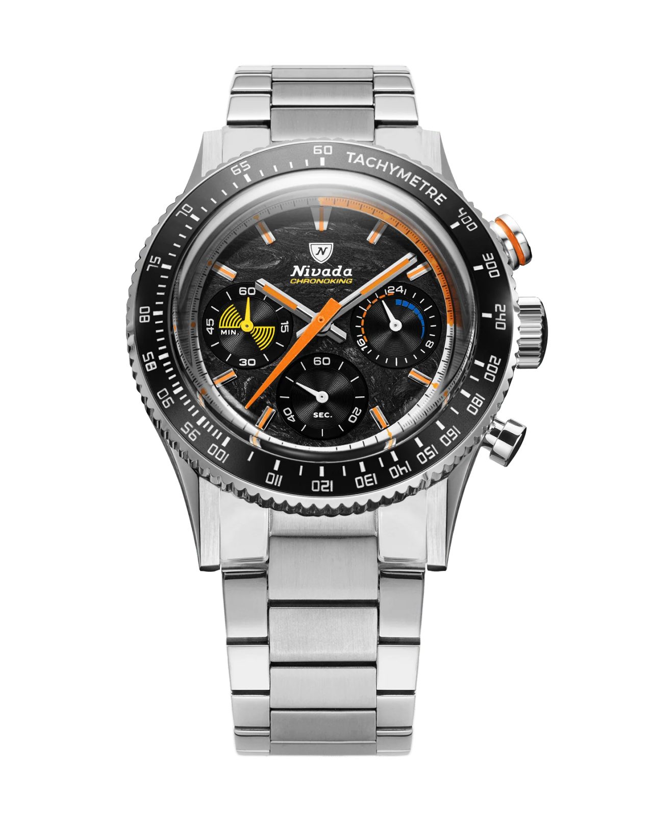 Nivada Grenchen Chronoking Mecaquartz Racing Carbon - Inter. Bezel