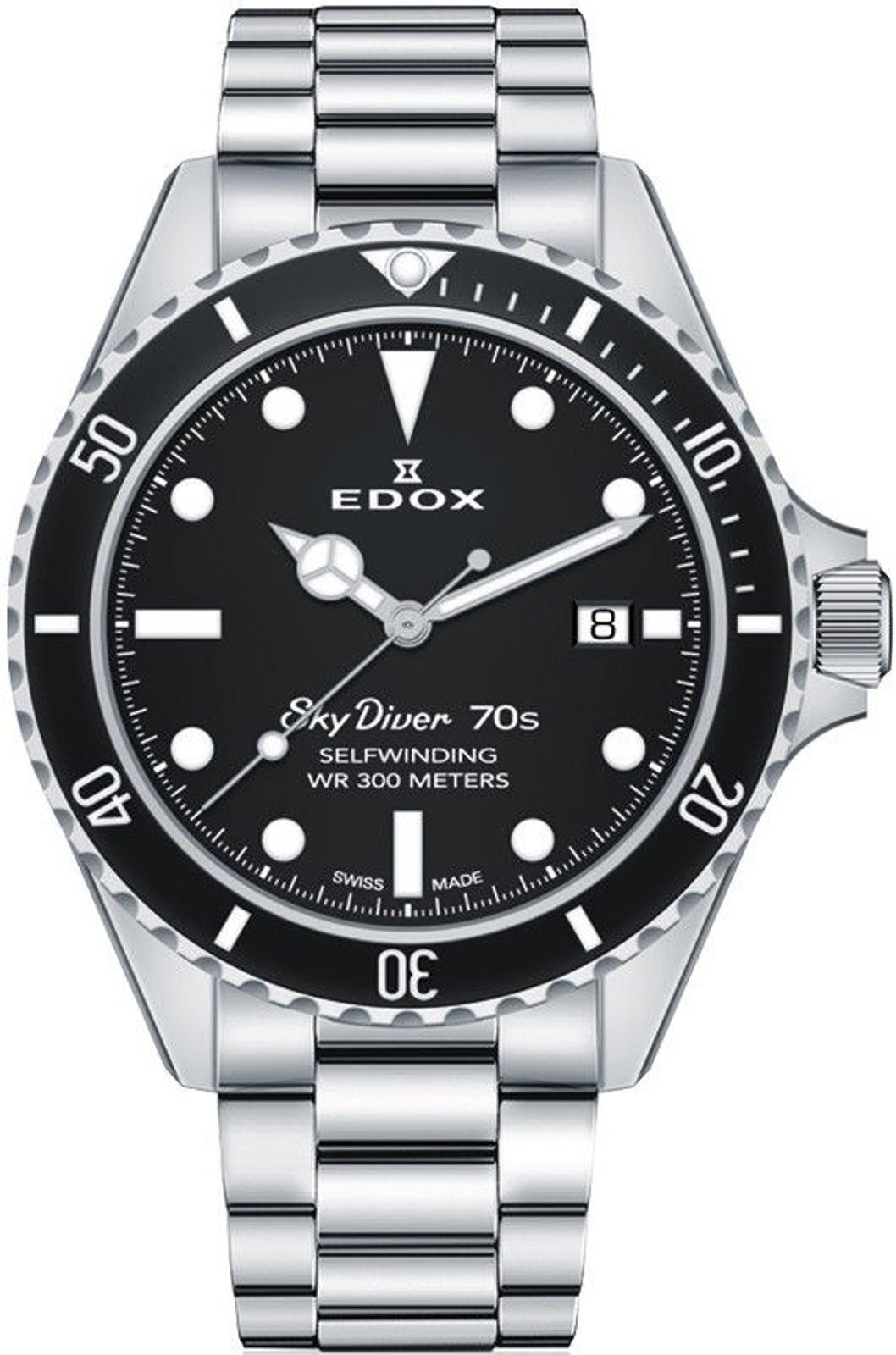 EDOX Skydiver 70s Date Automatic 80112-3NM-NI | Helveti.eu