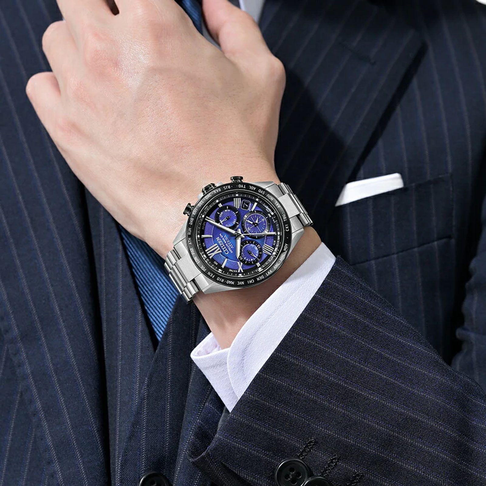 Citizen Attesa Satellite Wave GPS Unite With Blue Limited Edition CC4075-50L