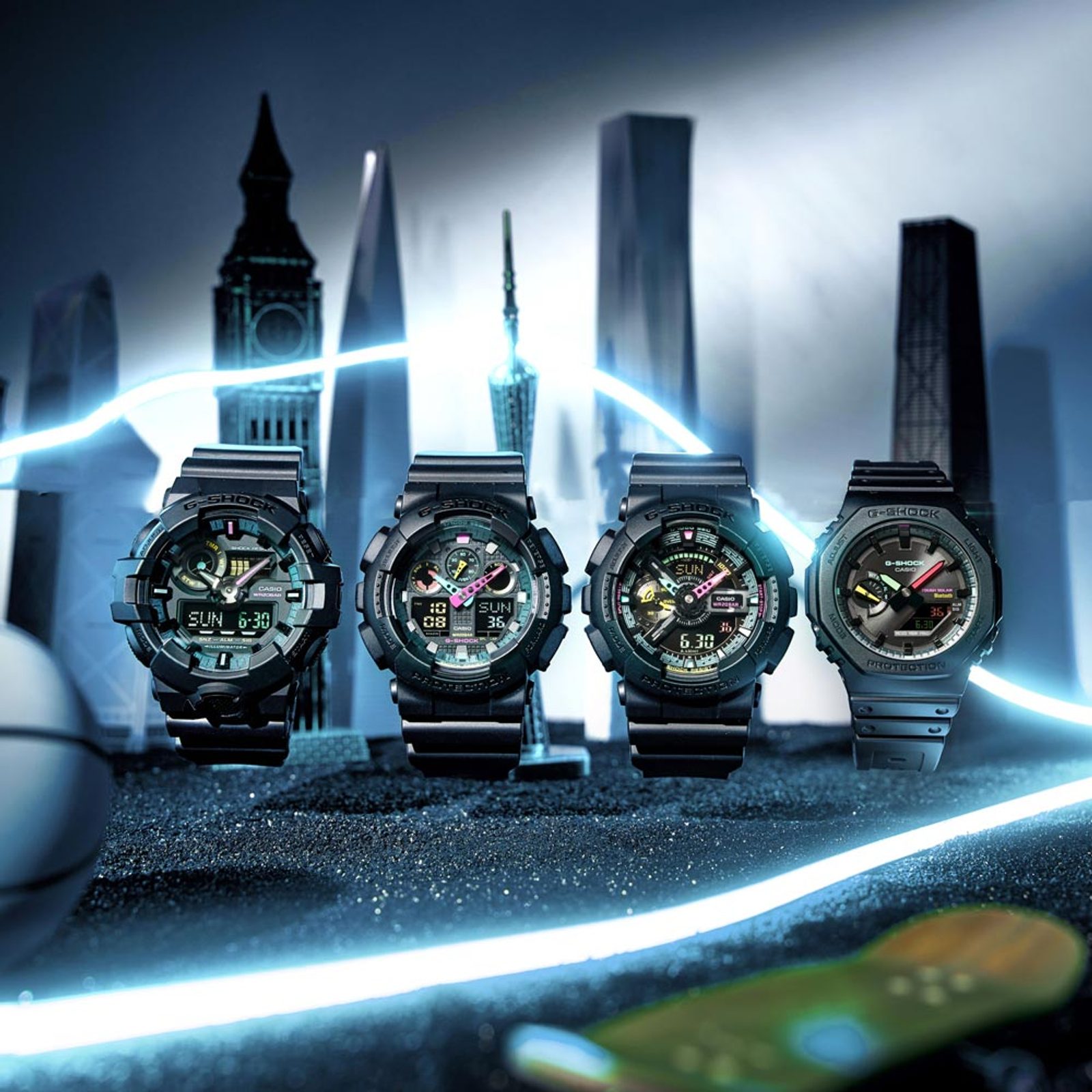 Casio G Shock GA 100MF 1AER Multi Fluorescent Accents Series Helveti.eu