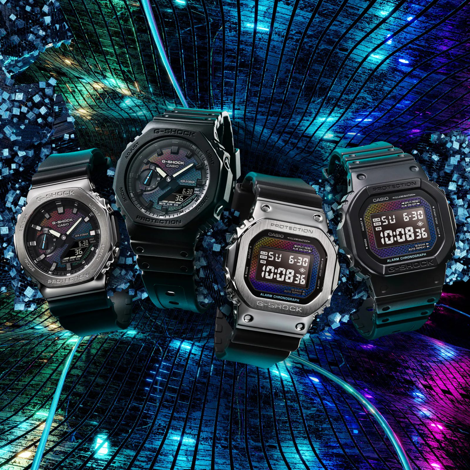 Casio G-Shock GM-2100RW-1AER Rainbow Brick Wall Series | Helveti