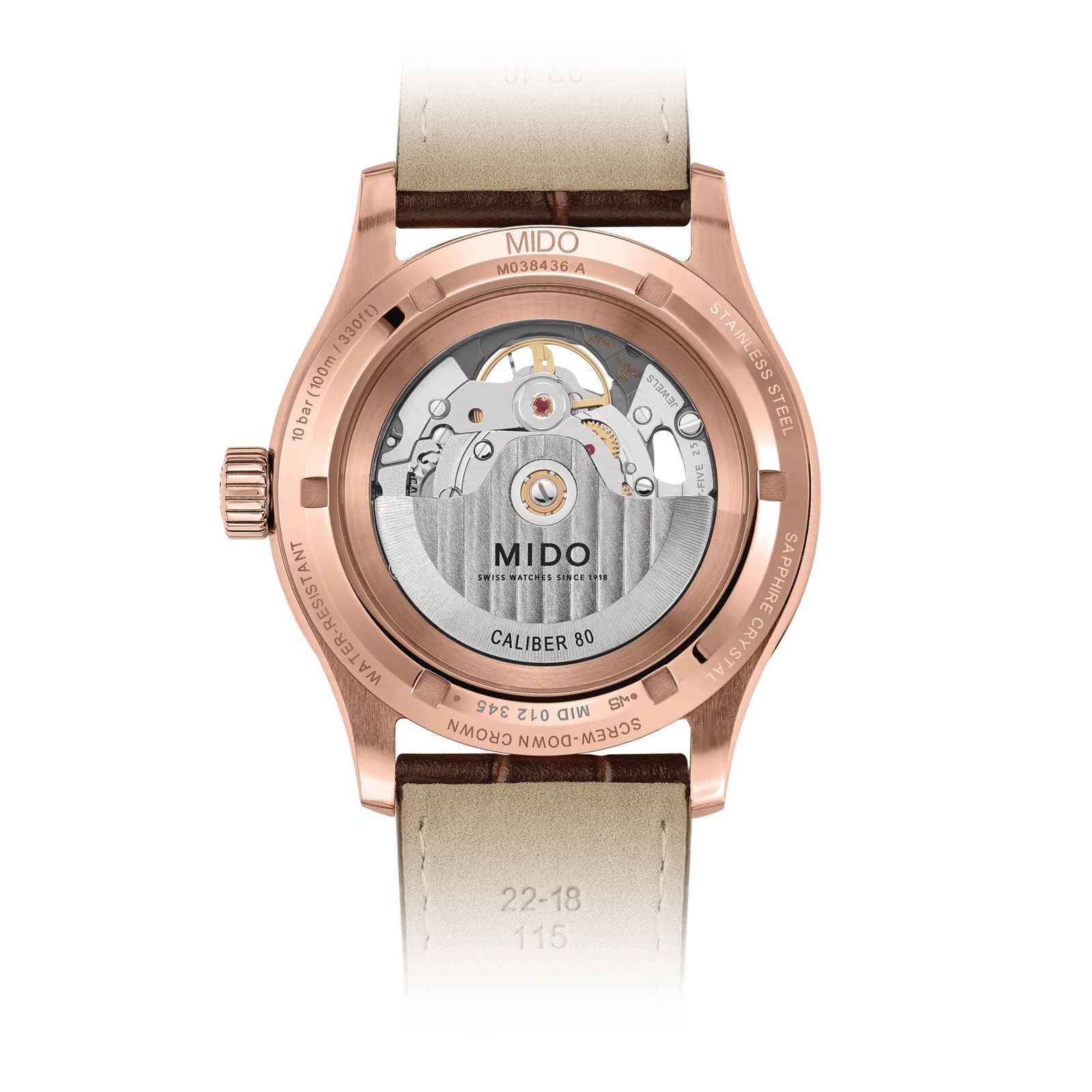 Mido Multifort Skeleton Vertigo M038.436.36.061.00 | Helveti.eu