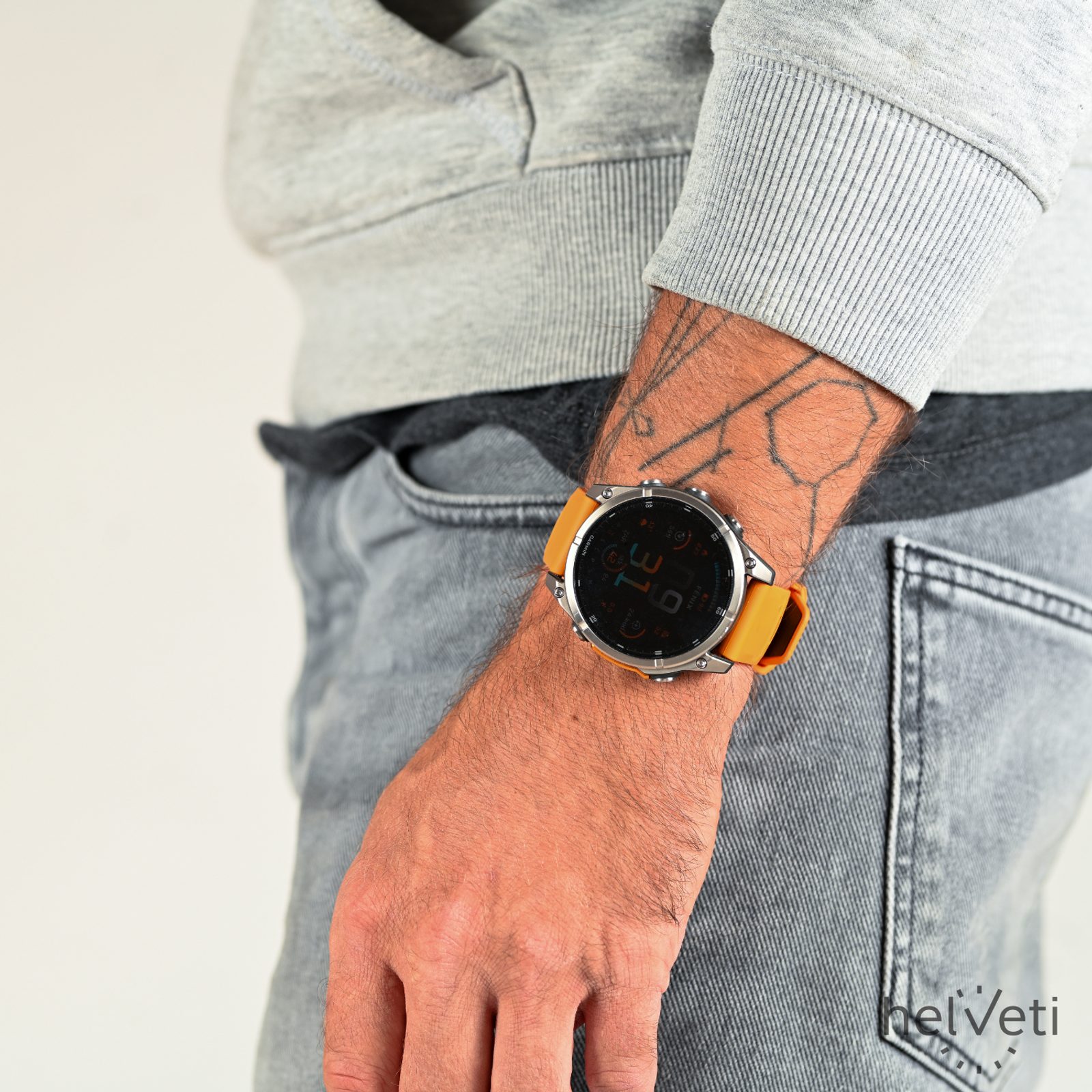 Garmin Fenix® – 47 mm, AMOLED Sapphire, Titanium with Orange