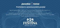 Certifikát Festina prodejce hodinek Helveti s.r.o.