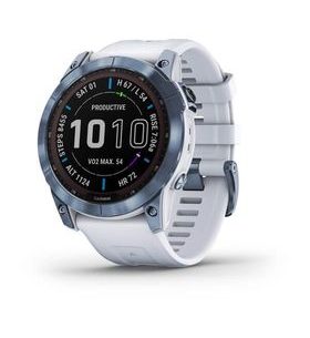 GARMIN FENIX 7X PRO SAPPHIRE SOLAR TITAN BLUE/ WHITE SILICONE BAND - 010-02541-15 - FENIX 7X - ZNAČKY