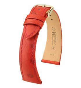 ŘEMÍNEK HIRSCH MASSAI OSTRICH 1 - ČERVENÝ - STRAPS - ACCESSORIES