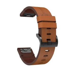ŘEMÍNEK PRO GARMIN QUICKFIT 22MM, LEATHER BROWN - ŘEMÍNKY - OSTATNÍ