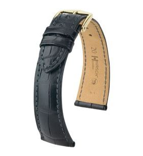 ŘEMÍNEK HIRSCH LONDON ALLIGATOR - ČERNÝ, MAT - ŘEMÍNKY - OSTATNÍ