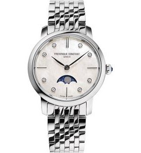 FREDERIQUE CONSTANT SLIMLINE LADIES MOONPHASE QUARTZ FC-206MPWD1S6B - SLIMLINE LADIES - BRANDS