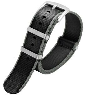 ŘEMÍNEK NATO SPORTS ČERNÝ/ŠEDÝ OKRAJ 20 MM - STRAPS - ACCESSORIES