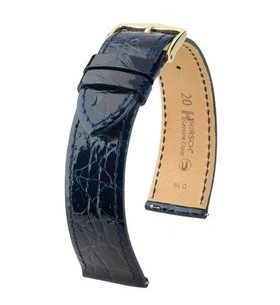 ŘEMÍNEK HIRSCH GENUINE CROCO 1 - TMAVĚ MODRÝ, LESK - STRAPS - ACCESSORIES