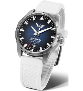 VOSTOK EUROPE N-1 ROCKET COMPACT AUTOMATIC NH35-125A748 – CUREA ALBĂ DIN SILICON - ROCKET N-1 - MĂRCI