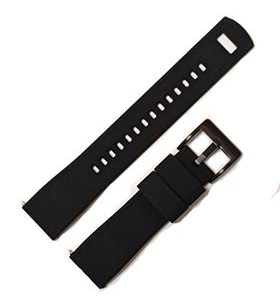 SILIKONOVÝ ŘEMÍNEK, ČERNÝ S ČERNOU SPONOU - STRAPS - ACCESSORIES