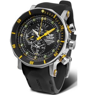 VOSTOK EUROPE LUNOCHOD-2 MULTIFUNCIONAL LINE YM86-620A505 - ČERNÝ GUMOVÝ ŘEMÍNEK - LUNOCHOD-2 - ZNAČKY