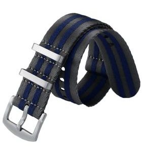 ŘEMÍNEK NATO SPORTS PROUŽKY, MODRO-ŠEDÝ 22 MM - ŘEMÍNKY - OSTATNÍ