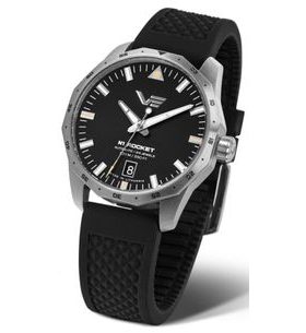 VOSTOK EUROPE N-1 ROCKET COMPACT AUTOMATIC NH35-125A747 – CUREA DIN CAUCIUC NEAGRĂ - ROCKET N-1 - MĂRCI