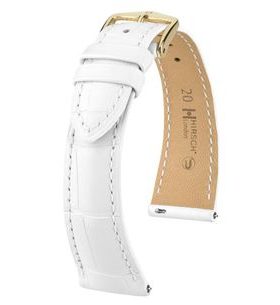 ŘEMÍNEK HIRSCH LONDON ALLIGATOR - BÍLÝ, MAT - ŘEMÍNKY - OSTATNÍ