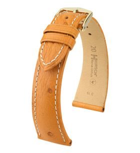 ŘEMÍNEK HIRSCH MASSAI OSTRICH 1 - MEDOVÝ, KONTRAST - STRAPS - ACCESSORIES