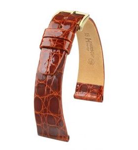 ŘEMÍNEK HIRSCH PRESTIGE 1 CROCODILE - ZLATOHNĚDÝ, LESK - ŘEMÍNKY - OSTATNÍ