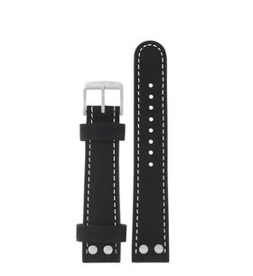 LEATHER STRAP JUNKERS 20MM - BLACK/TWO RIVETS - STRAPS - ACCESSORIES