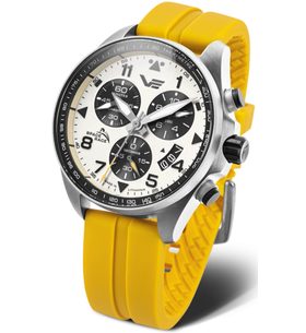 VOSTOK EUROPE SPACE RACE CHRONO LINE 6S30-325A743 - YELLOW RUBBER STRAP - SPACE RACE - BRANDS