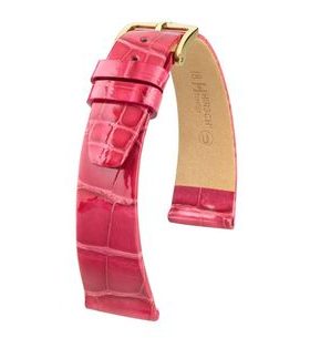 ŘEMÍNEK HIRSCH PRESTIGE 1 ALLIGATOR - TMAVĚ RŮŽOVÝ, LESK - ŘEMÍNKY - OSTATNÍ