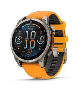 FĒNIX® 8 – 47 MM, AMOLED SAPPHIRE, TITANIUM S ORANGE/GRAPHITE SILIKONOVÝM ŘEMÍNKEM 010-02904-11 - FENIX 8 47MM - ZNAČKY