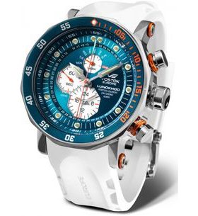 VOSTOK EUROPE LUNOCHOD-2 MULTIFUNCIONAL LINE YM86-620A636 - BÍLÝ GUMOVÝ ŘEMÍNEK - LUNOCHOD-2 - ZNAČKY