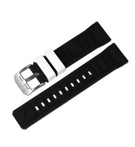 SILICONE STRAP VOSTOK EUROPE FOR SYSTEMA PERIODICUM - BLACK AND WHITE - STRAPS - ACCESSORIES