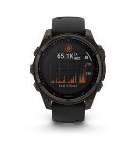 GARMIN FENIX® 8 – 47 MM, SOLAR, SAPPHIRE SAPPHIRE, CARBON GREY DLC TITANIUM S BLACK/GRAY SILIKONOVÝM ŘEMÍNKEM 010-02906-11 - FENIX 8 47MM - ZNAČKY