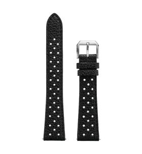 BLACK LEATHER RACING STRAP NIVADA GRENCHEN - STRAPS - ACCESSORIES