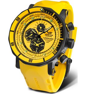 VOSTOK EUROPE LUNOCHOD-2 MULTIFUNCIONAL LINE YM86-620C504 - YELLOW RUBBER STRAP - LUNOCHOD-2 - BRANDS