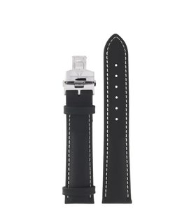 JUNKERS LEATHER STRAP 20MM - BLACK/BUTTERFLY BUCKLE - STRAPS - ACCESSORIES