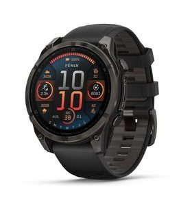 FENIX® 8 – 47 MM, AMOLED SAPPHIRE, CARBON GREY DLC TITANIUM S BLACK/GRAY SILIKONOVÝM ŘEMÍNKEM 010-02904-21 - FENIX 8 47MM - ZNAČKY
