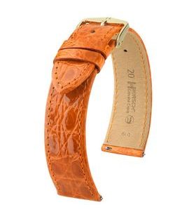 ŘEMÍNEK HIRSCH GENUINE CROCO 1 - ORANŽOVÝ, LESK - ŘEMÍNKY - OSTATNÍ