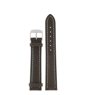 LEATHER STRAP JUNKERS XL 20MM - DARK BROWN/WHITE STITCHING - STRAPS - ACCESSORIES