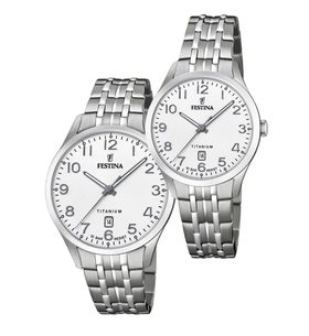 SET FESTINA TITANIUM DATE 20466/1 A 20468/1 - HODINKY PRO PÁRY - HODINKY