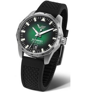 VOSTOK EUROPE N-1 ROCKET COMPACT AUTOMATIC NH35-125A749 - ČERNÝ GUMOVÝ ŘEMÍNEK - ROCKET N-1 - ZNAČKY