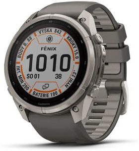 GARMIN FENIX® 9 PRO SOLAR INREACH - 51 MM, TITANIUM PEBBLE GRAY/SILVER GRAY 010-04339-01 - FENIX 9 PRO SOLAR INREACH - ZNAČKY
