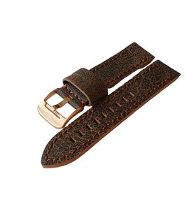 VINTAGE KOŽENÝ ŘEMÍNEK VOSTOK EUROPE 22MM PRO MODELY ALMAZ - MĚDĚNÁ SPONA - ŘEMÍNKY - OSTATNÍ