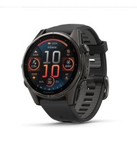 FENIX® 8 – 43 MM, AMOLED SAPPHIRE, CARBON GREY DLC TITANIUM, BLACK / PEBBLE GREY SE SILIKONOVÝM ŘEMÍNKEM 010-02903-21 - FENIX 8 43MM - ZNAČKY
