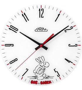 PRIM BOB AND BOBEK CLOCK, WHITE AND RED E19.5460.009020.007055 - WALL CLOCK - ACCESSORIES