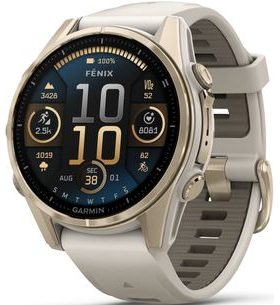 GARMIN FENIX® 8 – 43 MM, AMOLED SAPPHIRE, SOFT GOLD / FOG GREY WITH SILICONE STRAP 010-02903-11 - FENIX 8 43MM - BRANDS