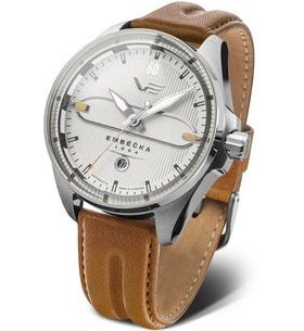 VOSTOK EUROPE LIMITOVANÁ EDICE EMBÉČKA AUTOMATIC LINE NH35-325A494 - HNĚDÝ KOŽENÝ ŘEMÍNEK - EMBÉČKA - ZNAČKY