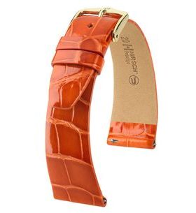 ŘEMÍNEK HIRSCH PRESTIGE ALLIGATOR - ORANŽOVÝ, LESK - ŘEMÍNKY - OSTATNÍ