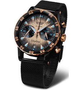 VOSTOK EUROPE UNDINE VK64-515E627 - ČERNÝ OCELOVÝ NÁRAMEK - UNDINÉ - ZNAČKY