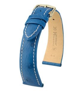 ŘEMÍNEK HIRSCH MASSAI OSTRICH 1 - KRÁLOVSKÁ MODRÁ, KONTRAST - STRAPS - ACCESSORIES