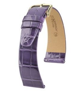 ŘEMÍNEK HIRSCH PRESTIGE 1 ALLIGATOR - TMAVĚ FIALOVÝ, LESK - ŘEMÍNKY - OSTATNÍ