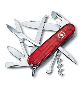 NŮŽ VICTORINOX HUNTSMAN ČERVENÁ TRANSPARENTNÍ 1.3713.TB1 - POCKET KNIVES - ACCESSORIES